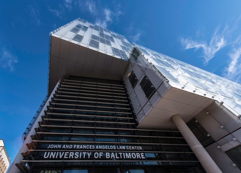 Exterior of Angelos Law Center