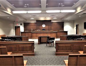 Inside a courtroom at Hanover County Courthouse