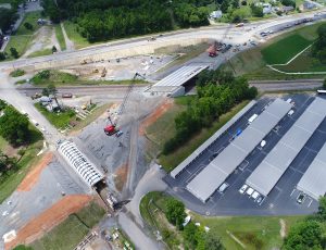 Aerial view of Route 638 extension construction