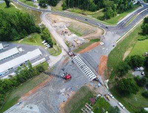 Aerial view of Route 638 extension construction