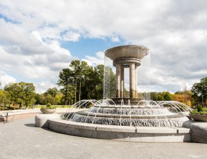 Water fountain at Cary Downtown Park