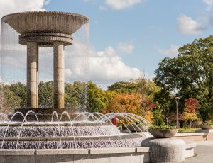 Water fountain at Cary Downtown Park