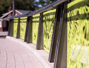 Railing details at Cary Downtown Park