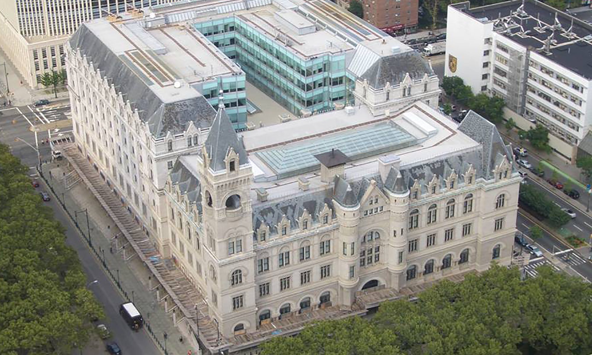 Aerial view of Conrad B. Duberstein U.S. Bankruptcy Courthouse