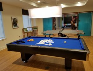 Game room at Duke's Trinity House Residence Hall