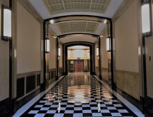 Hallway inside Jefferson Standard Building