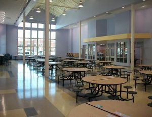 Tables inside cafeteria