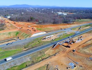 Construction at Odd Fellows Road Interchange at U.S. Route 29/460