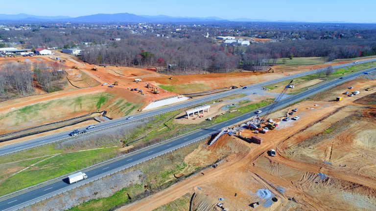 Construction at Odd Fellows Road Interchange at U.S. Route 29/460