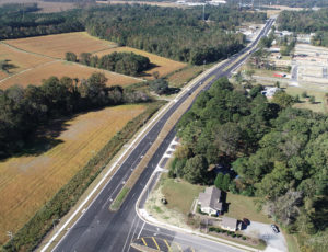 Aerial view of Portsmouth Boulevard and Nansemond Parkway roadway