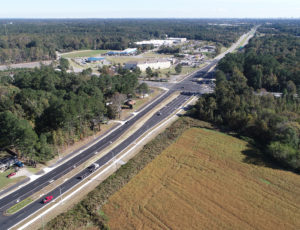 Aerial view of Portsmouth Boulevard and Nansemond Parkway roadway