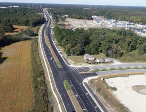 Aerial view of Portsmouth Boulevard and Nansemond Parkway roadway