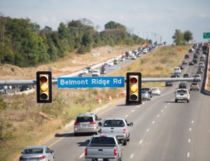 Road sign of Belmont Ridge Rd