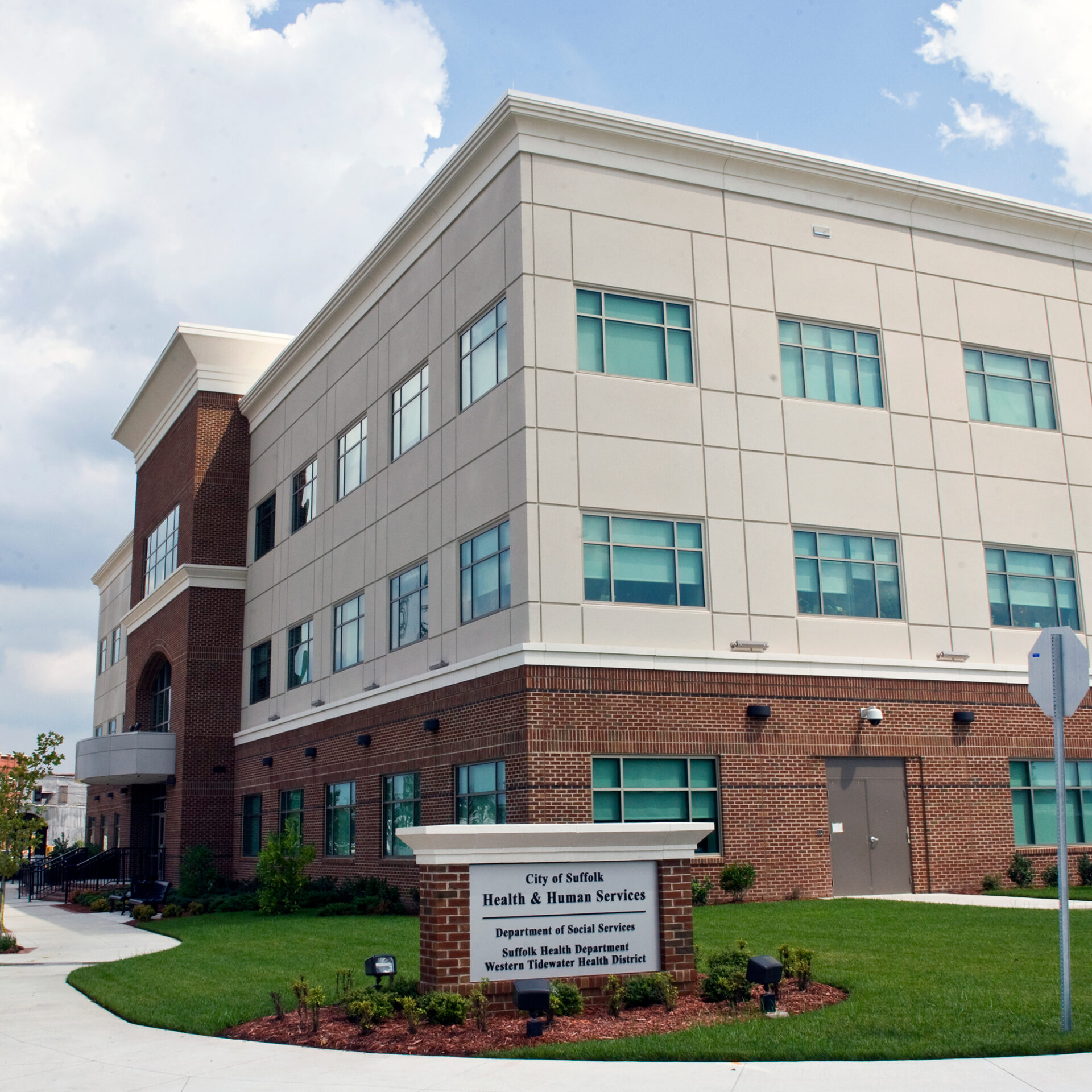 Exterior of City of Suffolk Health and Human Services Building