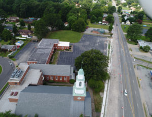 Aerial view of Todds Lane and Big Bethel intersection