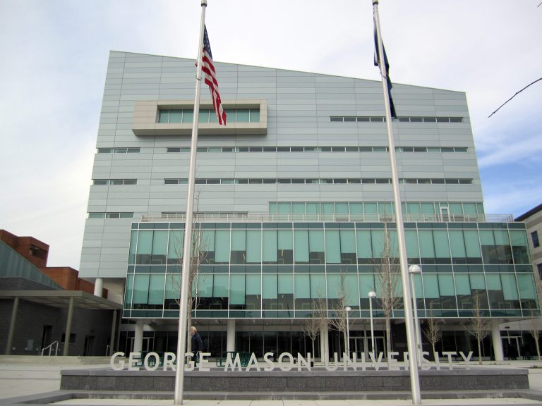 Exterior of George Mason University's Arlington II Founders Hall