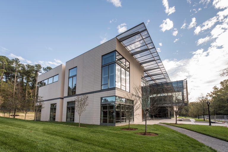 Exterior of Duke's Rubenstein Arts Center