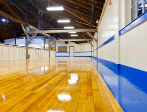 Inside Bush Tabernacle skating rink