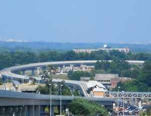 Aerial view of Silver Line Metrorail