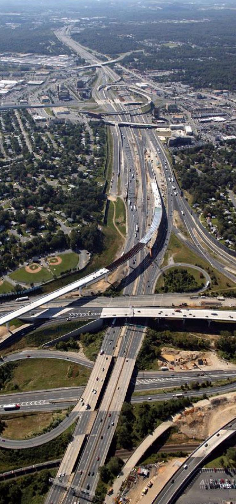 Aerial view of Springfield Interchange