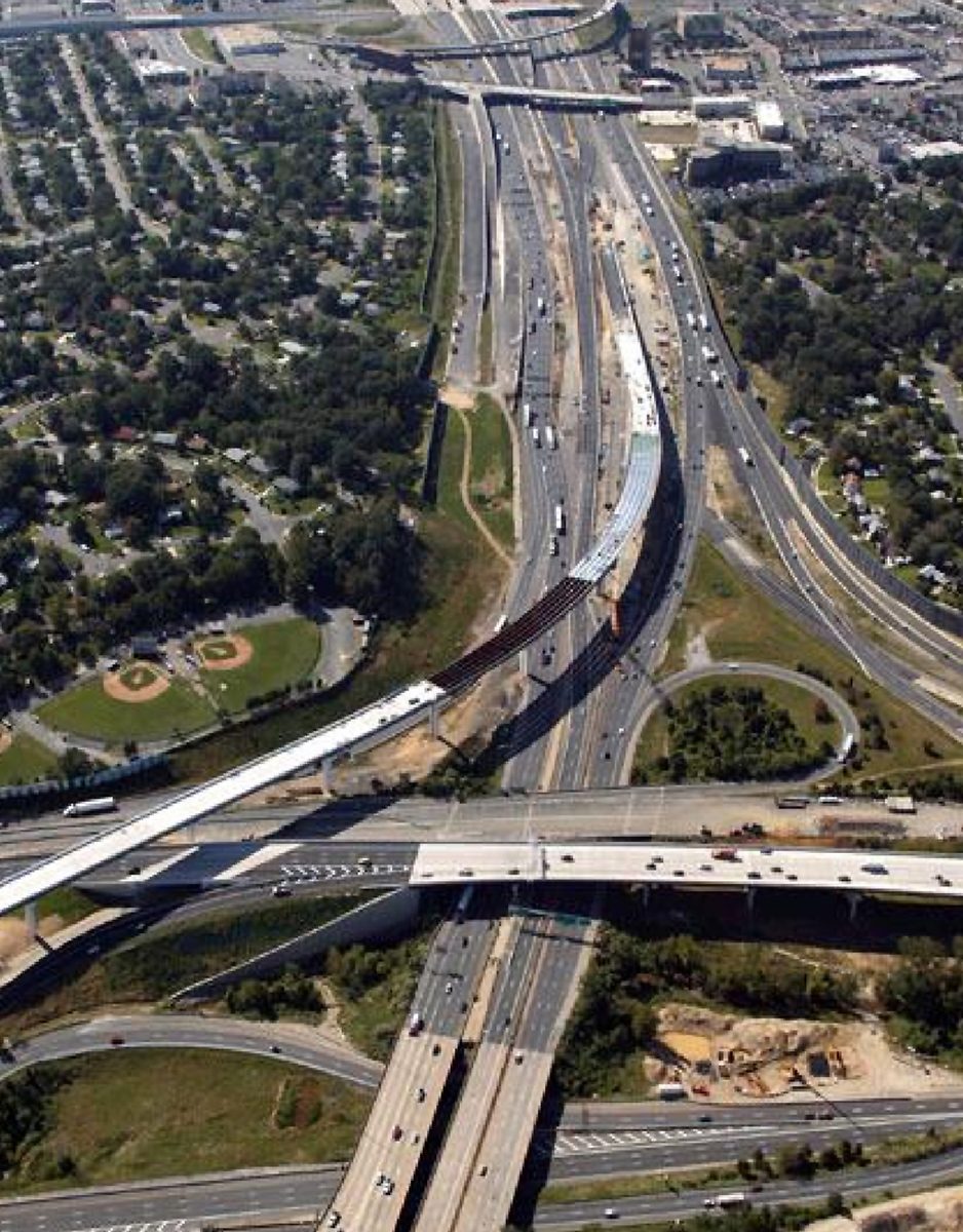 Aerial view of Springfield Interchange