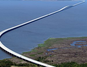 Aerial view of Virginia Dare Memorial Bridge