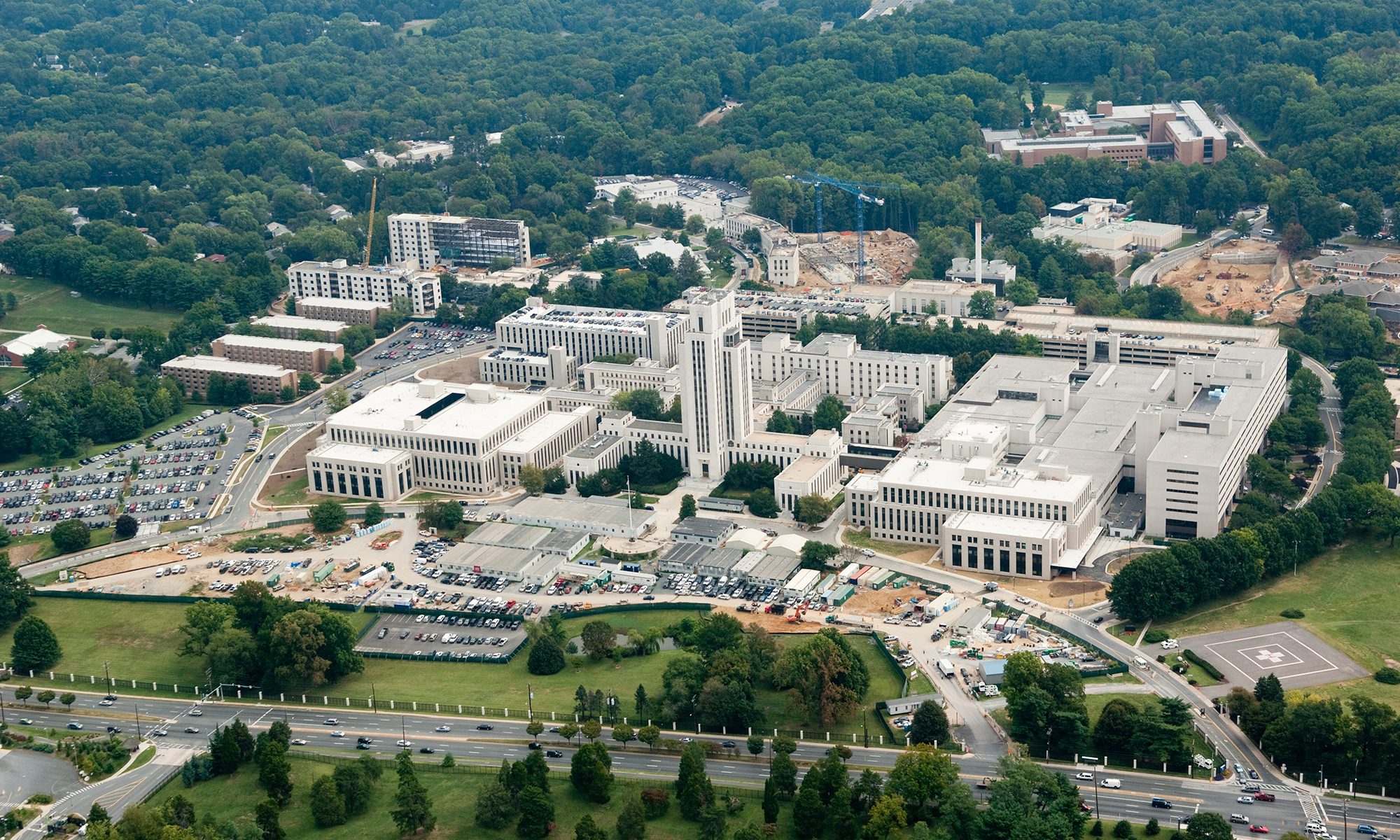 Aerial view of Walter Reed National Military Medical Center