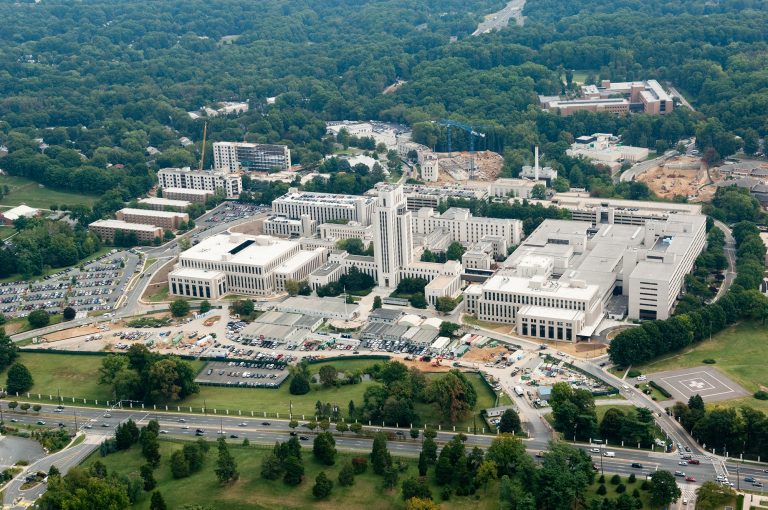 Aerial view of Walter Reed National Military Medical Center
