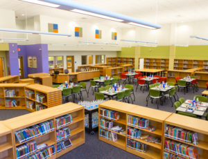 Inside library at Scotts Ridge Elementary School