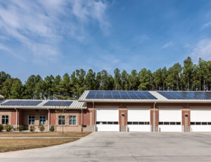 Solar panels on roof of Durham Fire Station