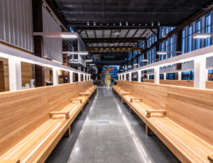 Benches inside Raleigh Union Station