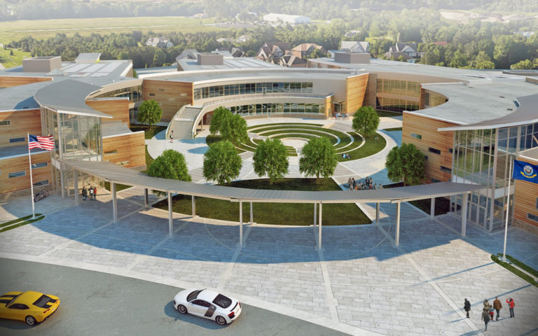 Aerial view of Princess Anne Middle School