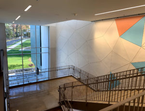 Stairway inside Dorothy Hamm Middle School