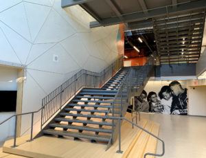 Stairway inside Dorothy Hamm Middle School