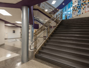 Staircase inside Manchester Middle School