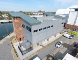 Bird's-eye view of the back of Virginia Tech Seafood AREC