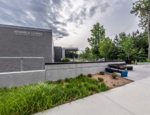 Exterior of the Wake Tech Community College Hendrick Center for Automotive Excellence