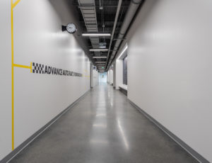 Hallway inside the Hendrick Center for Automotive Excellence