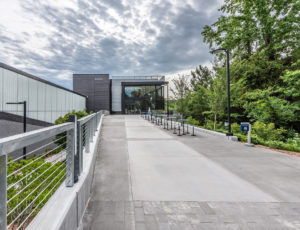 Exterior of the Wake Tech Community College Hendrick Center for Automotive Excellence