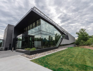 Exterior of the Wake Tech Community College Hendrick Center for Automotive Excellence