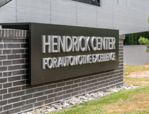Hendrick Center for Automotive Excellence sign
